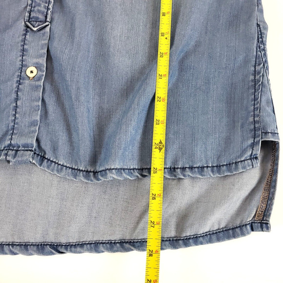 Anthro Holding Horses SIZE S Blue Chambray Denim Embroidered Button Down Women’s - Picture 6 of 10